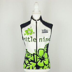 Sugoi Women's Extra Small Blue Green Floral Full Zip Insulated Cycling Vest